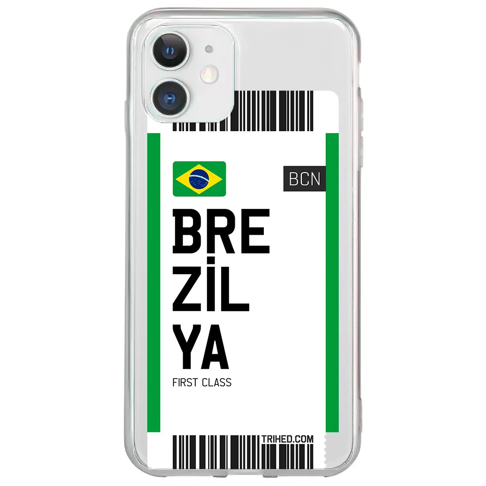 Apple iPhone 12 Şeffaf Telefon Kılıfı - Brezilya Bileti