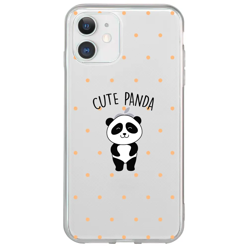 Apple iPhone 12 Şeffaf Telefon Kılıfı - Cute Panda