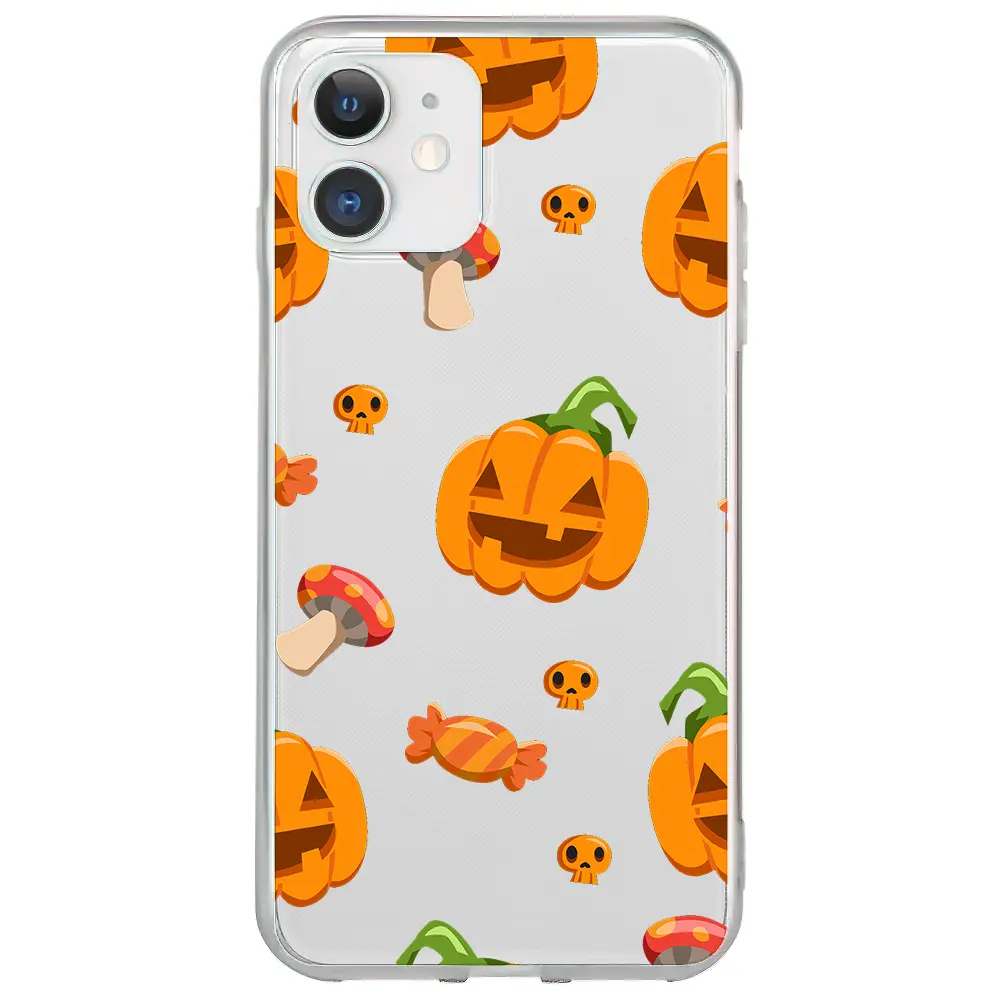 Apple iPhone 12 Şeffaf Telefon Kılıfı - Deadly Pumpkin
