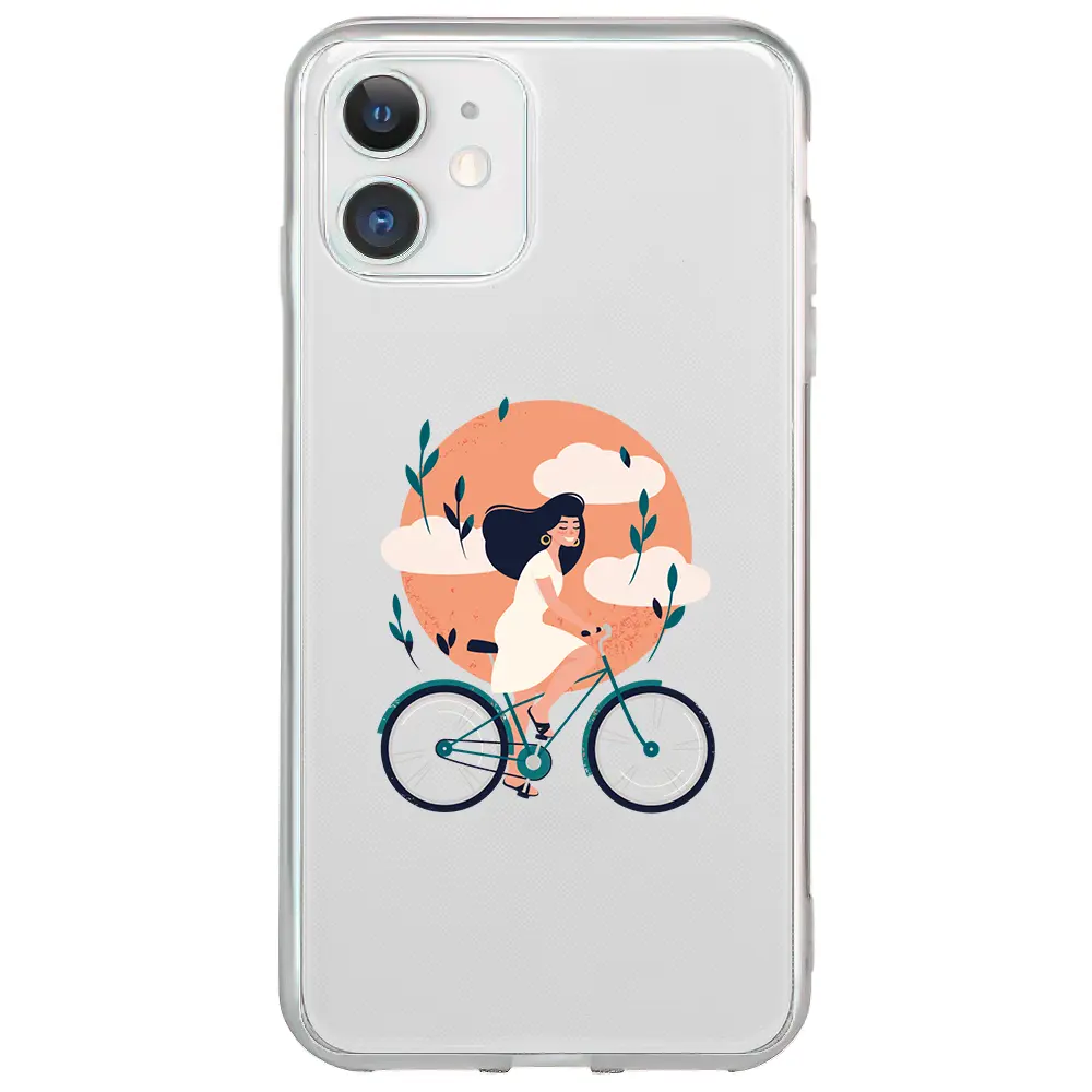 Apple iPhone 12 Şeffaf Telefon Kılıfı - Flying On The Bike