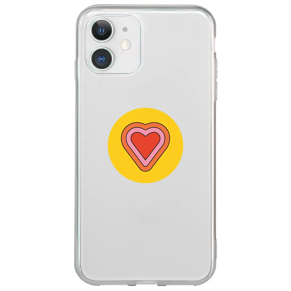 Apple iPhone 12 Şeffaf Telefon Kılıfı - Kalp