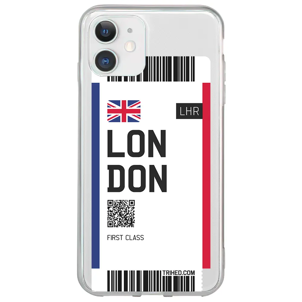 Apple iPhone 12 Şeffaf Telefon Kılıfı - London Bileti