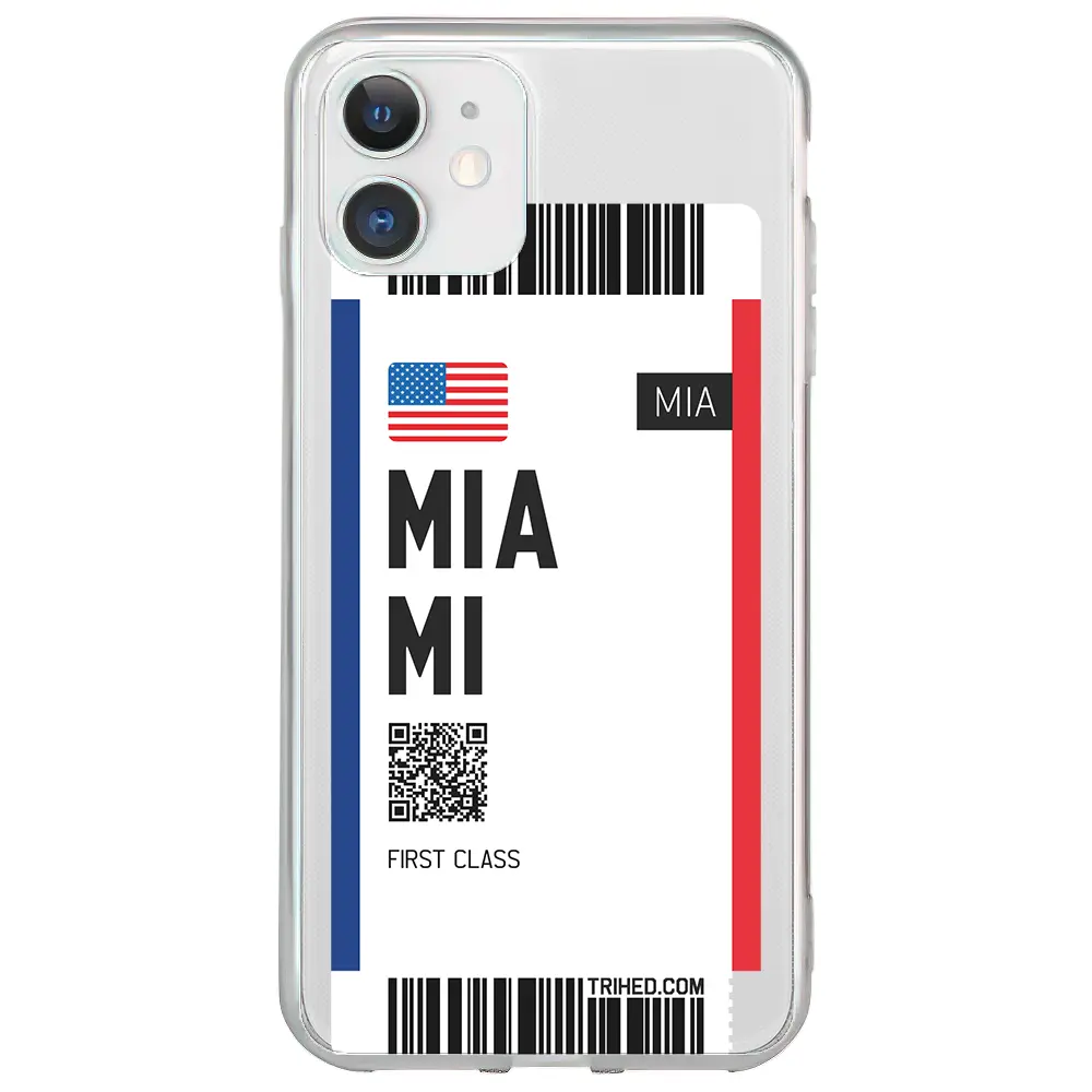 Apple iPhone 12 Şeffaf Telefon Kılıfı - Miami Bileti