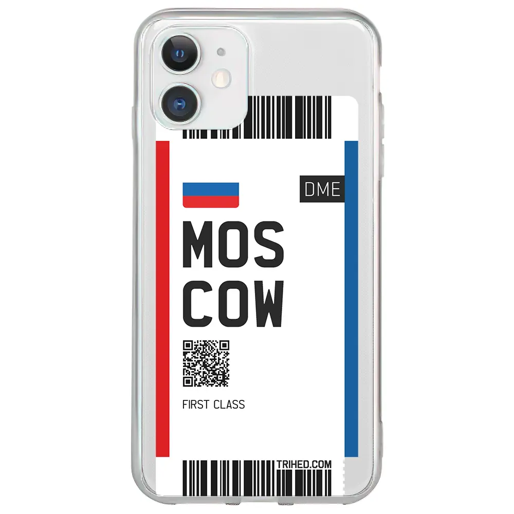 Apple iPhone 12 Şeffaf Telefon Kılıfı - Moscow Bileti