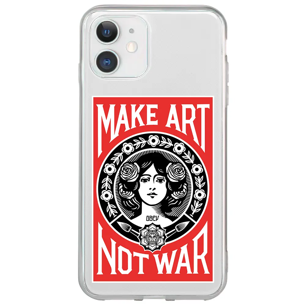 Apple iPhone 12 Şeffaf Telefon Kılıfı - Obey Make Love