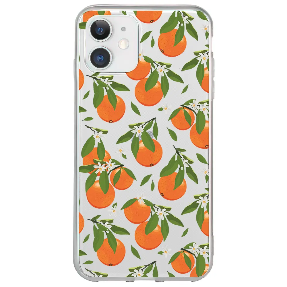 Apple iPhone 12 Şeffaf Telefon Kılıfı - Portakal Bahçesi
