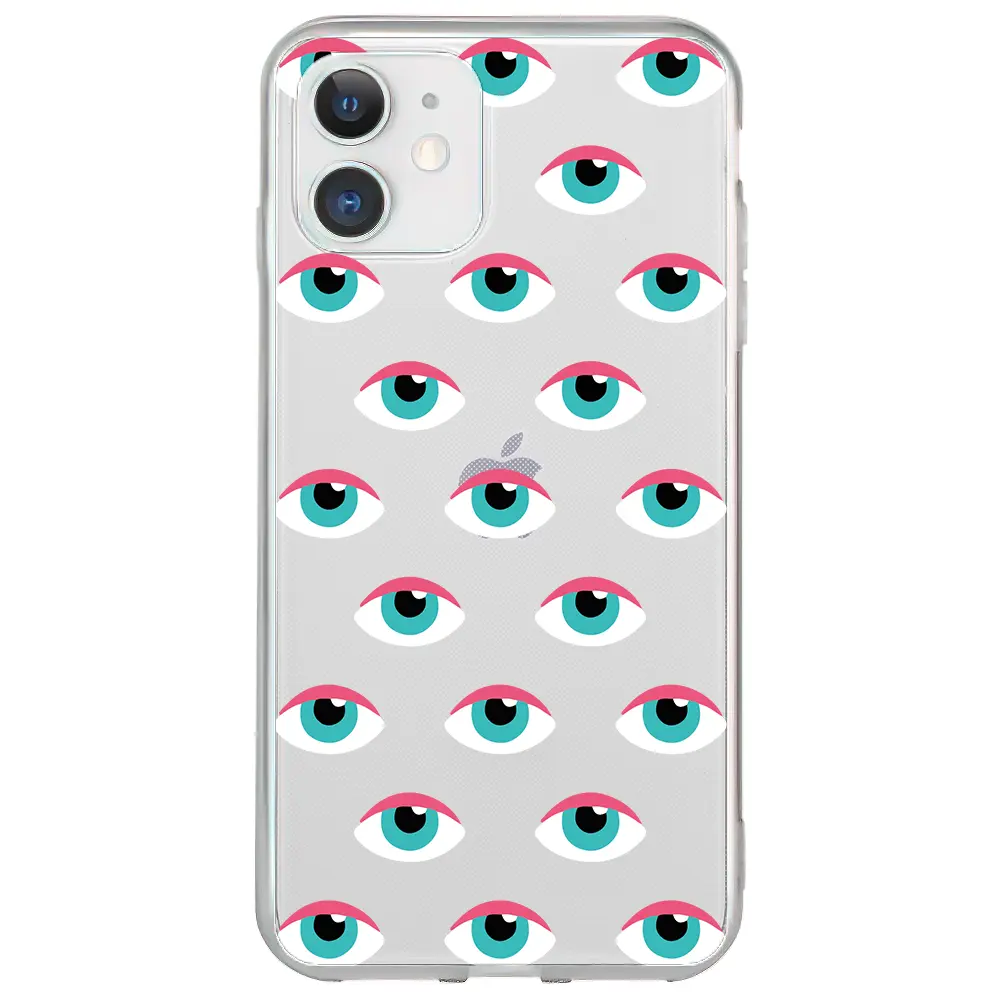 Apple iPhone 12 Şeffaf Telefon Kılıfı - Sadece Gözler