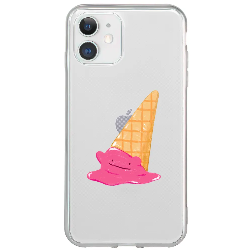 Apple iPhone 12 Şeffaf Telefon Kılıfı - Sevimli Dondurma
