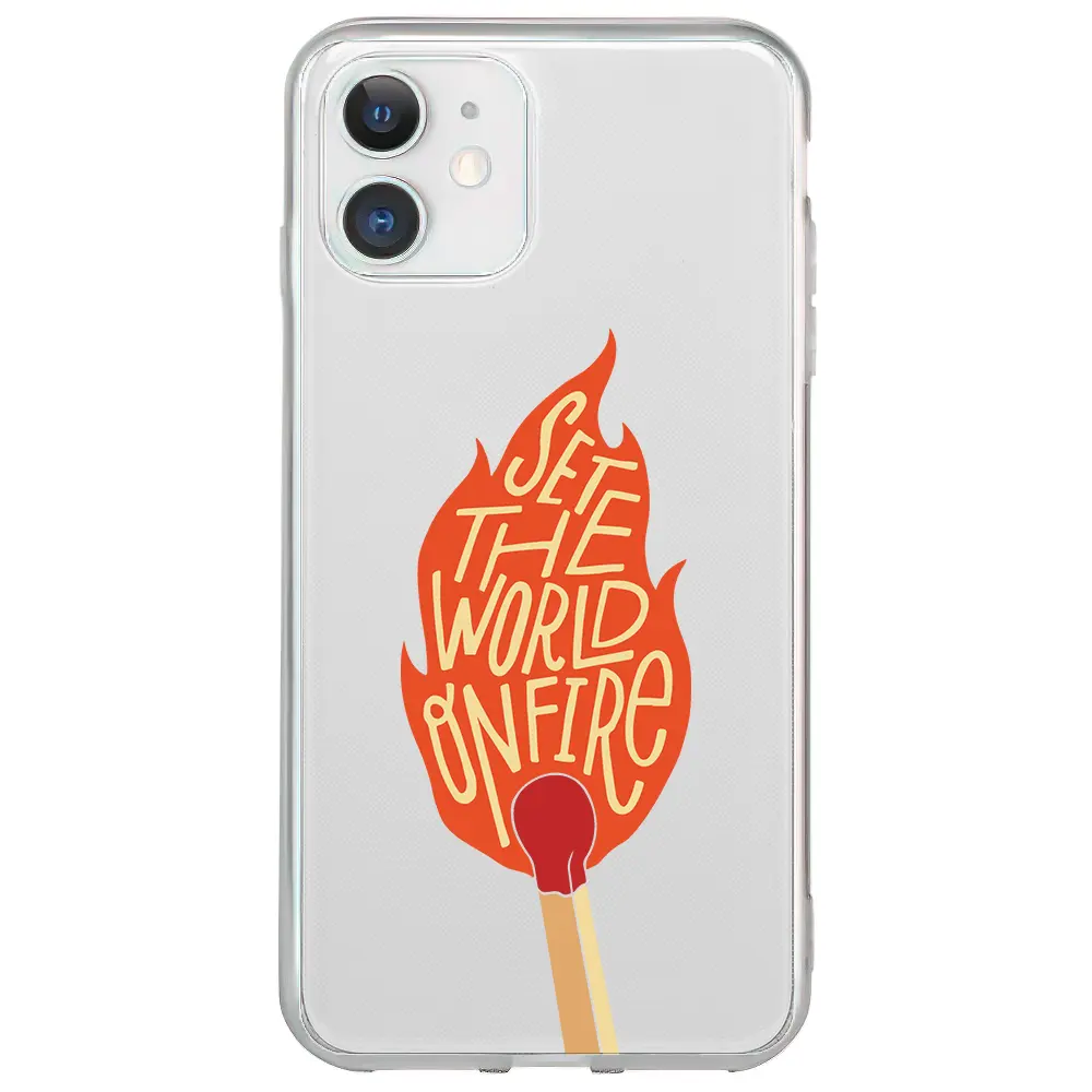 Apple iPhone 12 Şeffaf Telefon Kılıfı - World on Fire