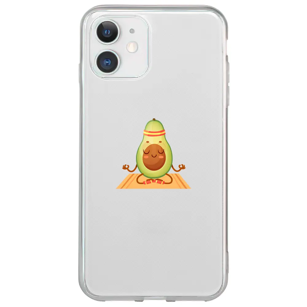 Apple iPhone 12 Şeffaf Telefon Kılıfı - Yogacado Avokado