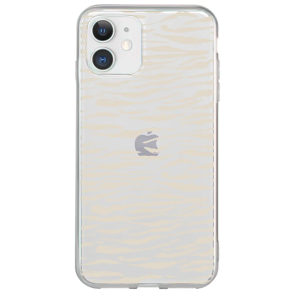 Apple iPhone 12 Şeffaf Telefon Kılıfı - Zebra Sepya