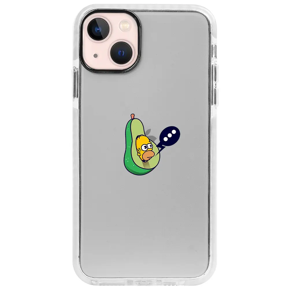 Apple iPhone 13 Beyaz Impact Premium Telefon Kılıfı - Avokado Simpson