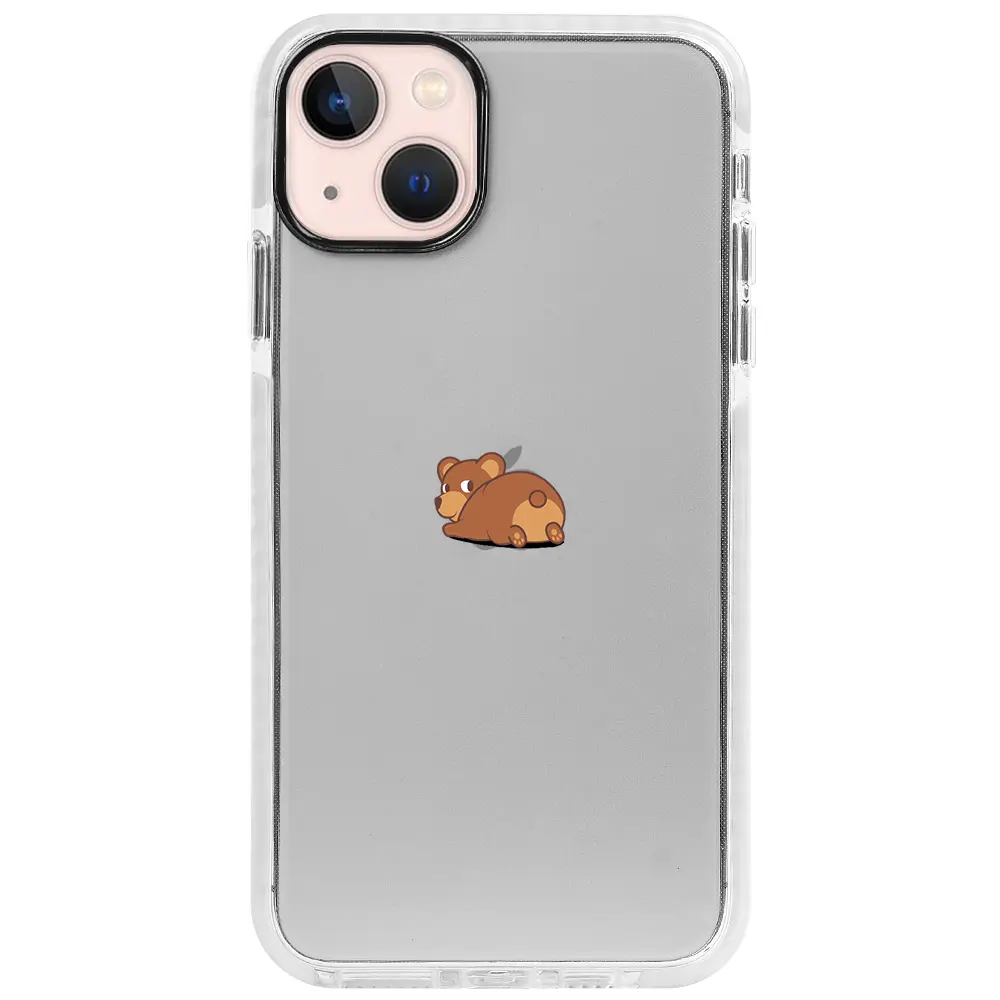 Apple iPhone 13 Beyaz Impact Premium Telefon Kılıfı - Bear