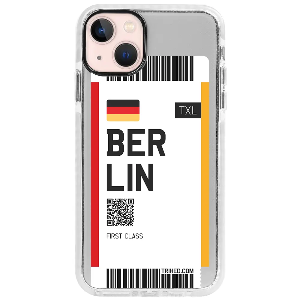Apple iPhone 13 Beyaz Impact Premium Telefon Kılıfı - Berlin Bileti