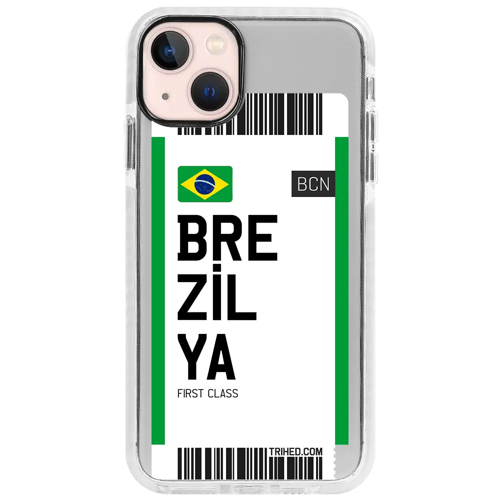 Apple iPhone 13 Beyaz Impact Premium Telefon Kılıfı - Brezilya Bileti