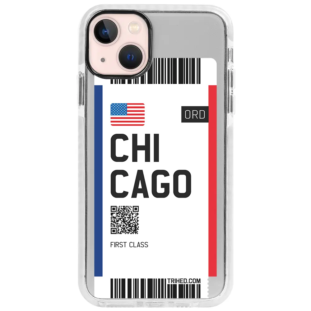 Apple iPhone 13 Beyaz Impact Premium Telefon Kılıfı - Chicago Bileti