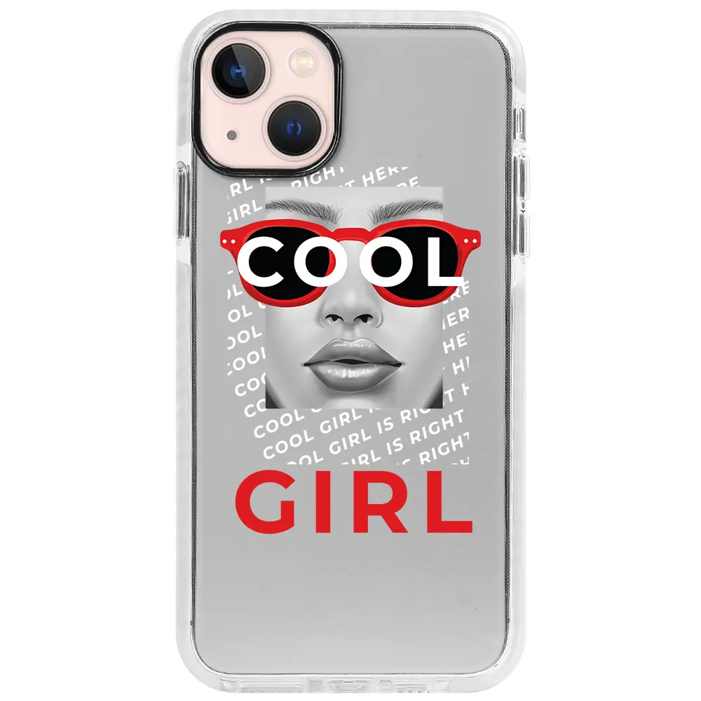 Apple iPhone 13 Beyaz Impact Premium Telefon Kılıfı - Cool Girl