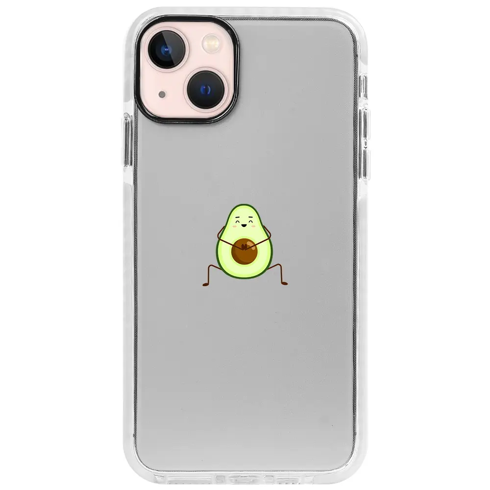 Apple iPhone 13 Beyaz Impact Premium Telefon Kılıfı - Cute Avokado