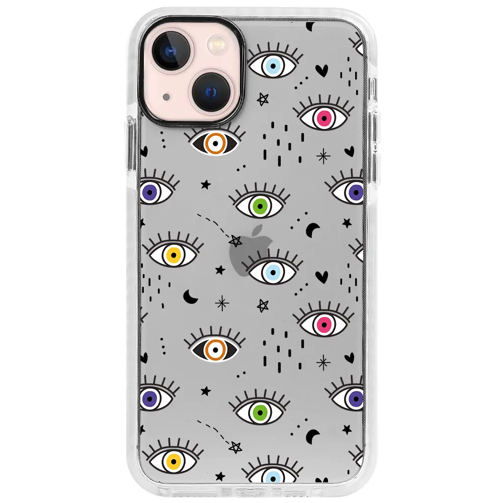 Apple iPhone 13 Beyaz Impact Premium Telefon Kılıfı - En Renkli Göz