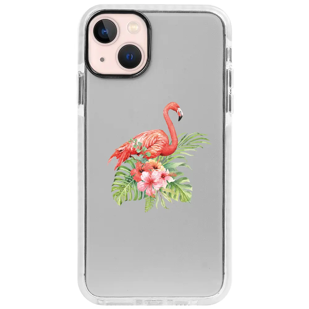 Apple iPhone 13 Beyaz Impact Premium Telefon Kılıfı - Flamingo