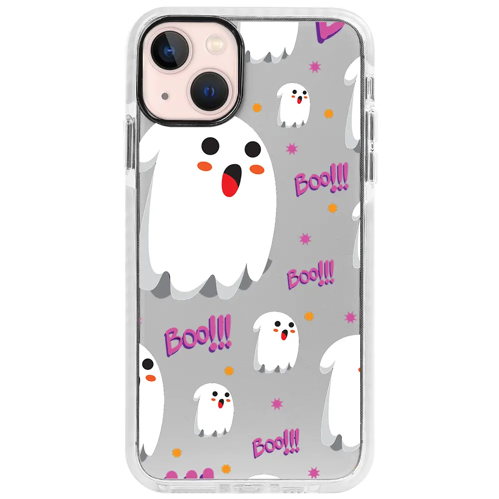 Apple iPhone 13 Beyaz Impact Premium Telefon Kılıfı - Ghost Boo!