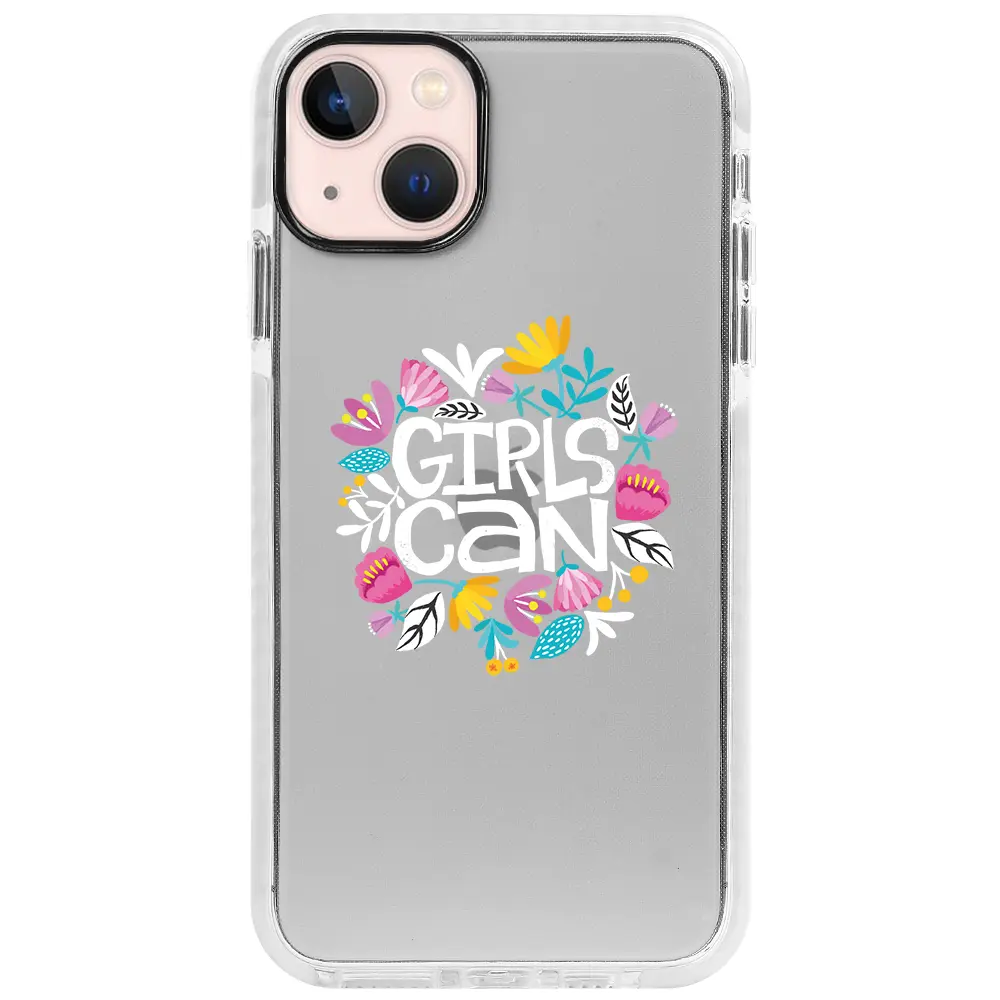 Apple iPhone 13 Beyaz Impact Premium Telefon Kılıfı - Girls Can