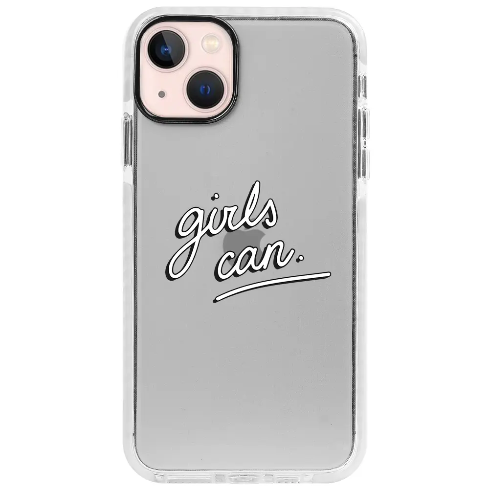 Apple iPhone 13 Beyaz Impact Premium Telefon Kılıfı - Girls Can!