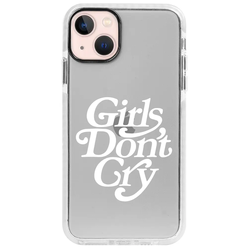 Apple iPhone 13 Beyaz Impact Premium Telefon Kılıfı - Girls Don't Cry