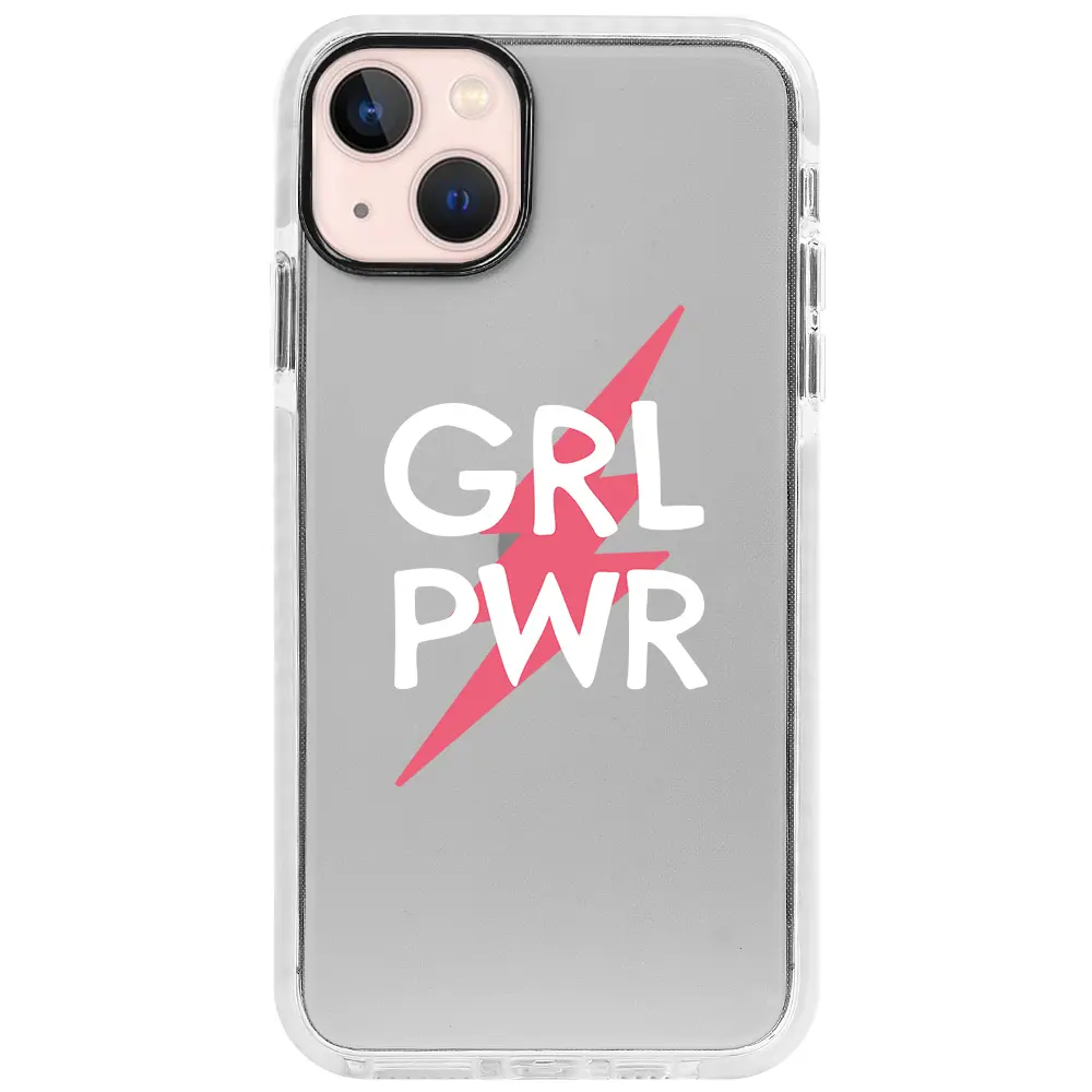 Apple iPhone 13 Beyaz Impact Premium Telefon Kılıfı - Grrl Pwr