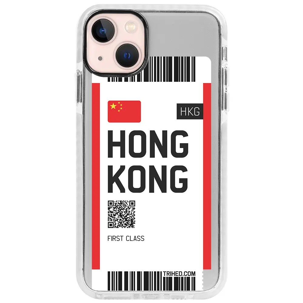 Apple iPhone 13 Beyaz Impact Premium Telefon Kılıfı - Hong Kong Bileti