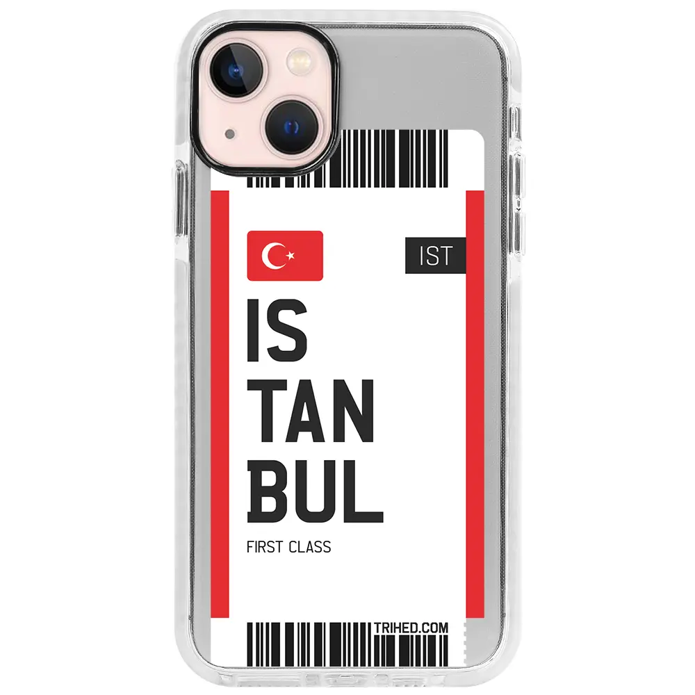 Apple iPhone 13 Beyaz Impact Premium Telefon Kılıfı - İstanbul Bileti
