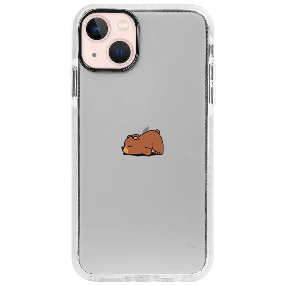 Apple iPhone 13 Beyaz Impact Premium Telefon Kılıfı - Lazy Bear