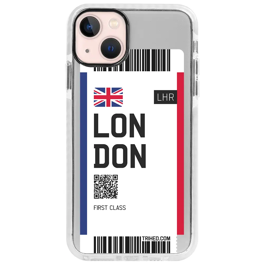 Apple iPhone 13 Beyaz Impact Premium Telefon Kılıfı - London Bileti