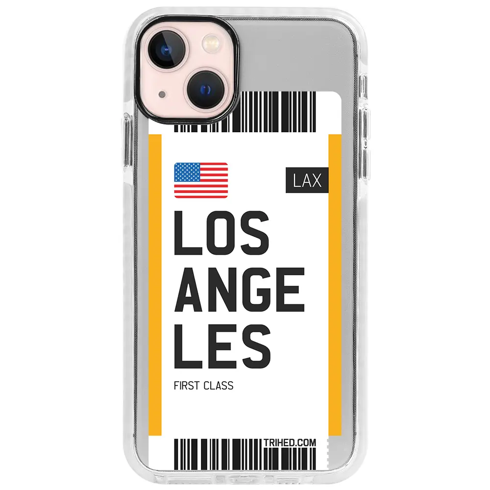 Apple iPhone 13 Beyaz Impact Premium Telefon Kılıfı - Los Angeles Bileti