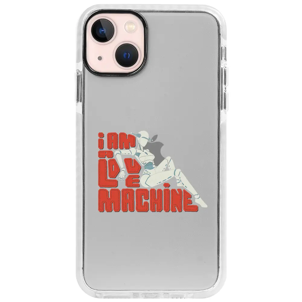 Apple iPhone 13 Beyaz Impact Premium Telefon Kılıfı - Love Machine