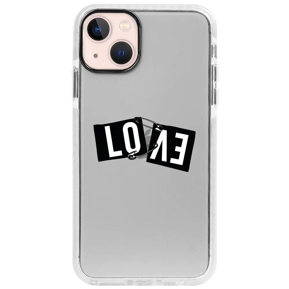 Apple iPhone 13 Beyaz Impact Premium Telefon Kılıfı - Love