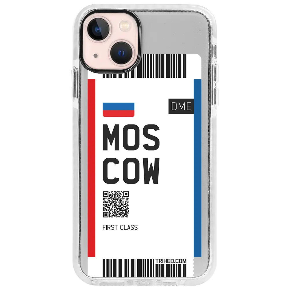 Apple iPhone 13 Beyaz Impact Premium Telefon Kılıfı - Moscow Bileti