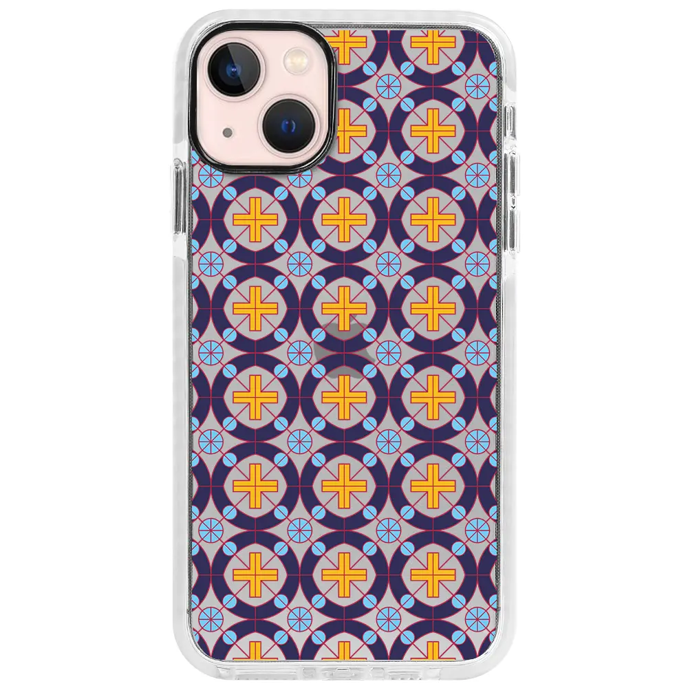 Apple iPhone 13 Beyaz Impact Premium Telefon Kılıfı - Ottomans Tiles