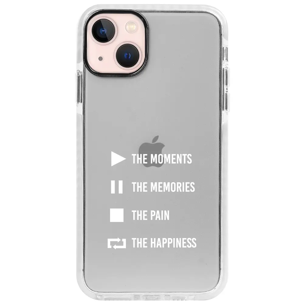 Apple iPhone 13 Beyaz Impact Premium Telefon Kılıfı - Playlist