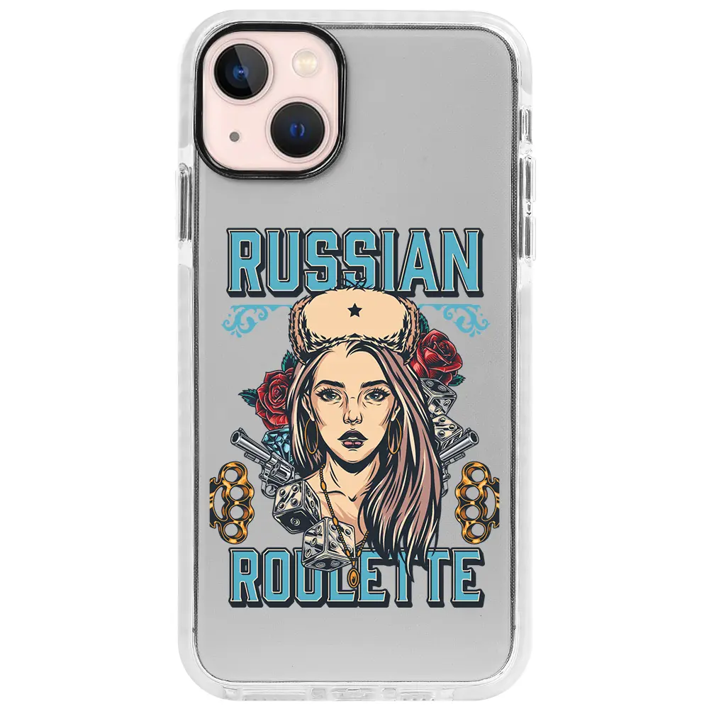 Apple iPhone 13 Beyaz Impact Premium Telefon Kılıfı - Russian Girl