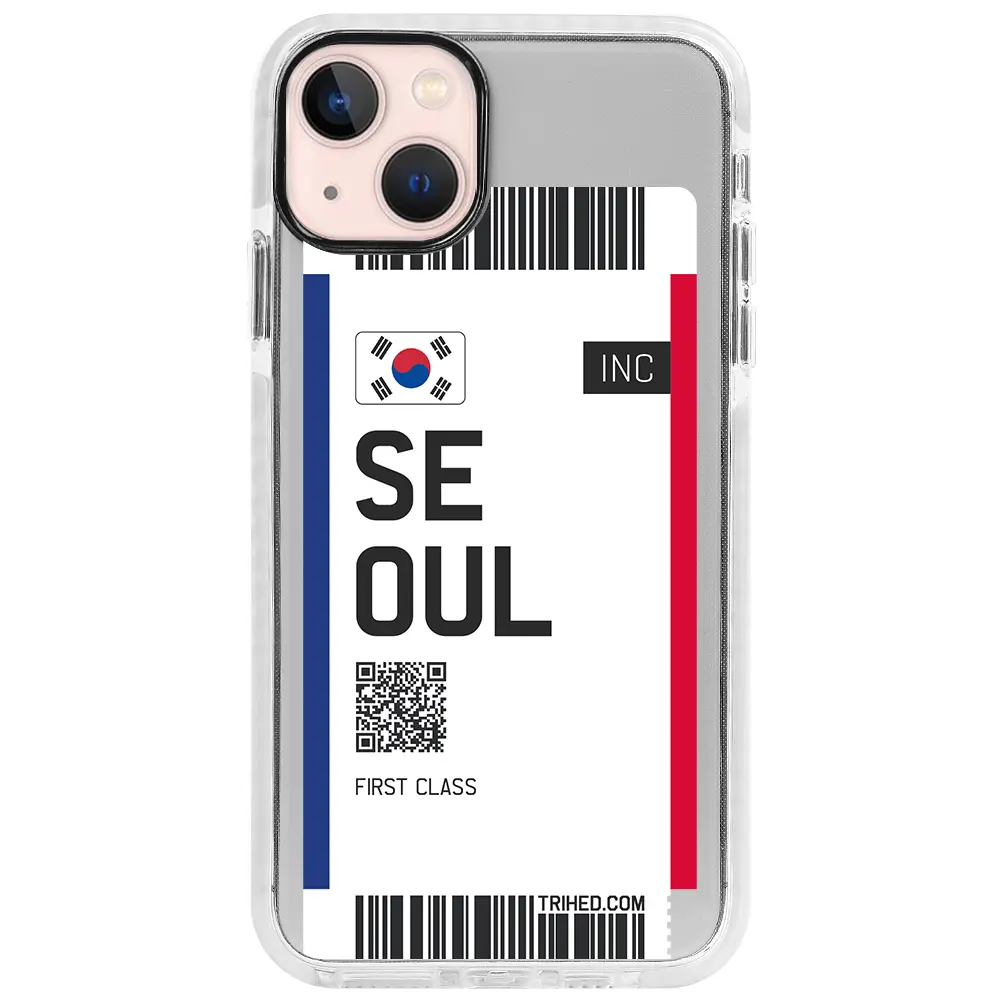 Apple iPhone 13 Beyaz Impact Premium Telefon Kılıfı - Seoul Bileti