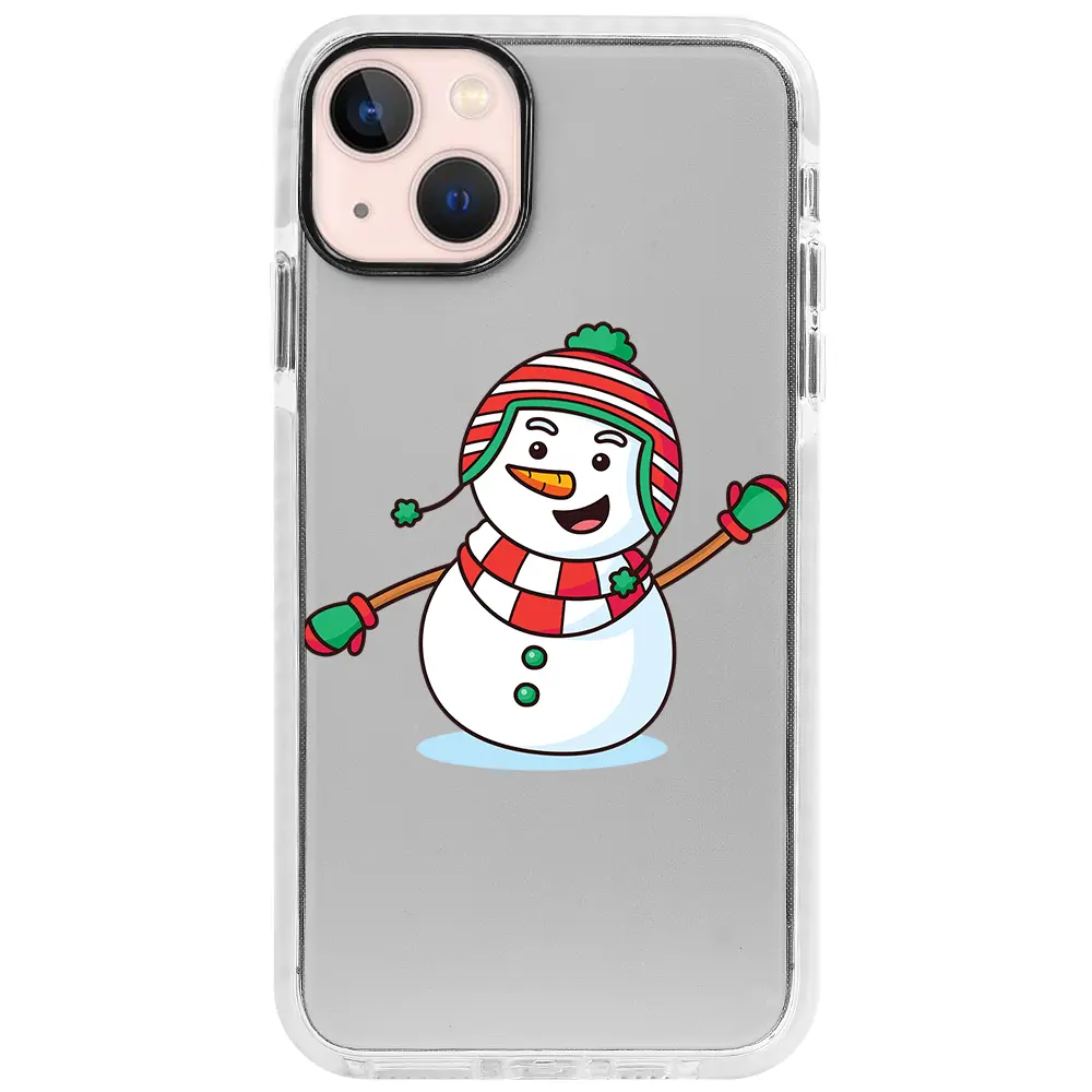 Apple iPhone 13 Beyaz Impact Premium Telefon Kılıfı - Snowman 2