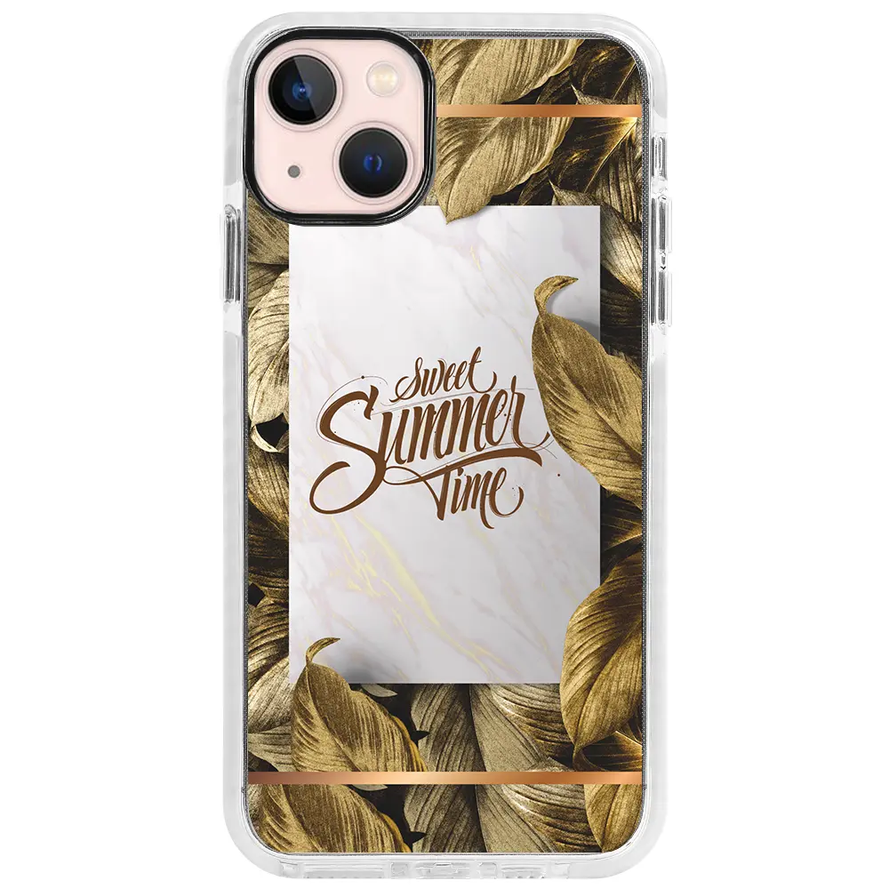 Apple iPhone 13 Beyaz Impact Premium Telefon Kılıfı - Sweet Summer