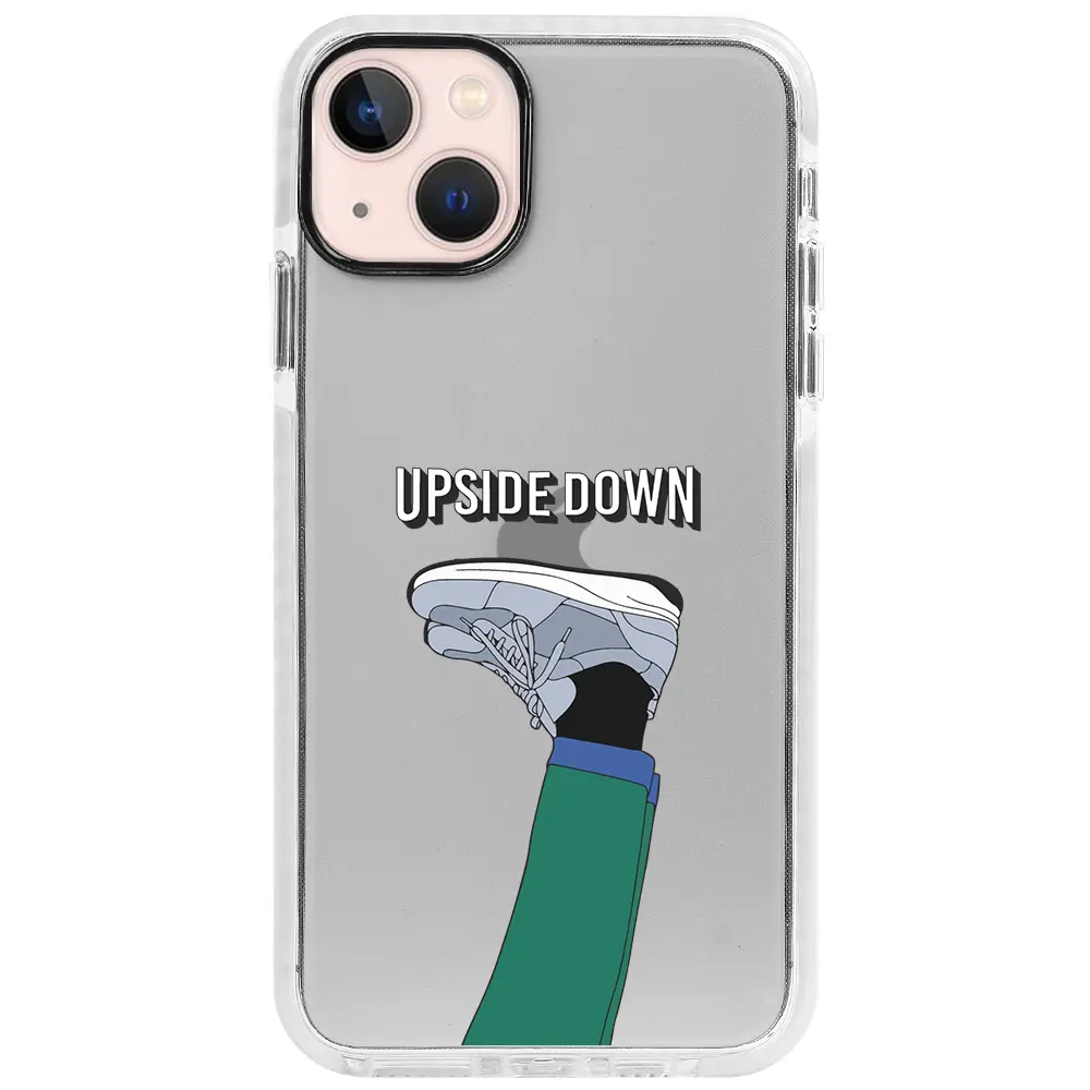 Apple iPhone 13 Beyaz Impact Premium Telefon Kılıfı - Upside Down