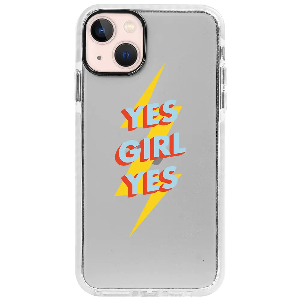 Apple iPhone 13 Beyaz Impact Premium Telefon Kılıfı - Yes Girl