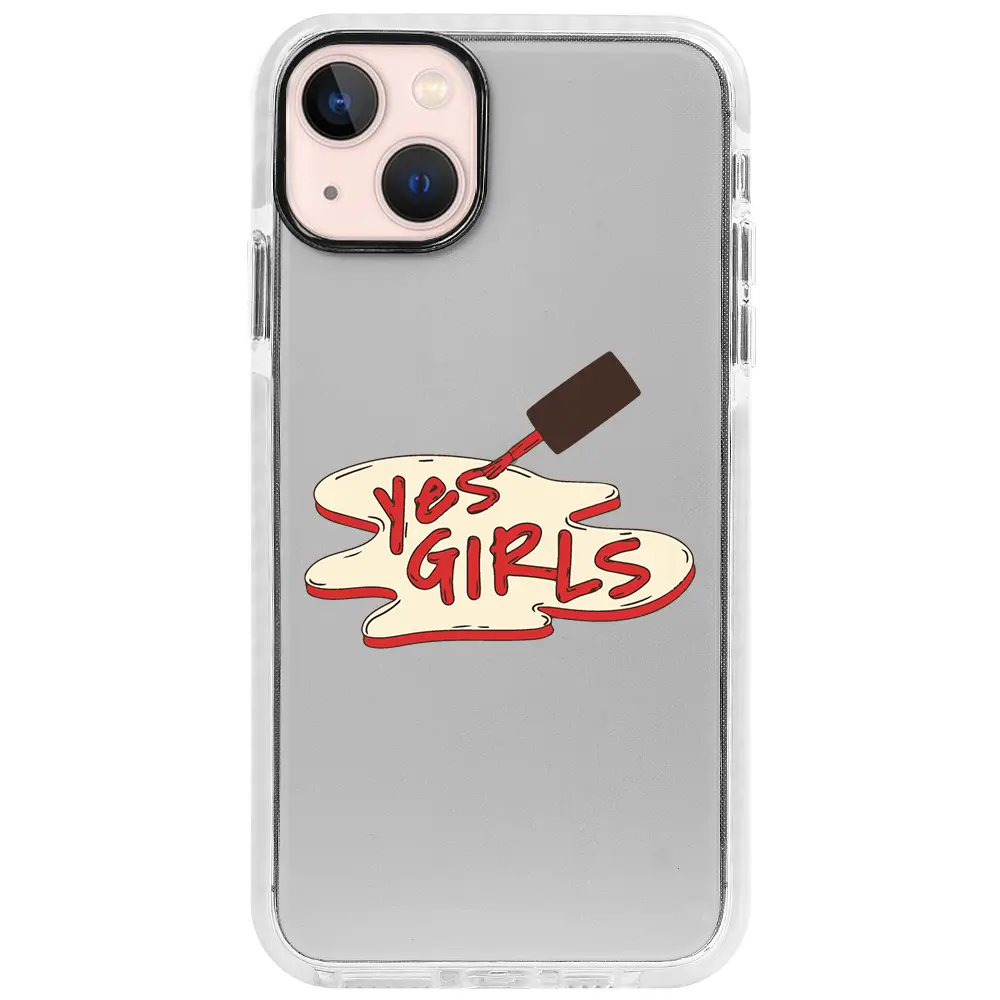 Apple iPhone 13 Beyaz Impact Premium Telefon Kılıfı - Yes Girls