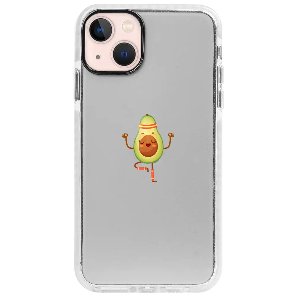 Apple iPhone 13 Mini Beyaz Impact Premium Telefon Kılıfı - Peaceful Avokado