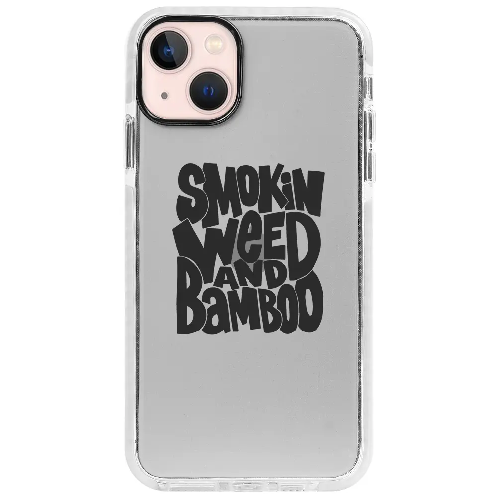 Apple iPhone 13 Mini Beyaz Impact Premium Telefon Kılıfı - Smokin Weed