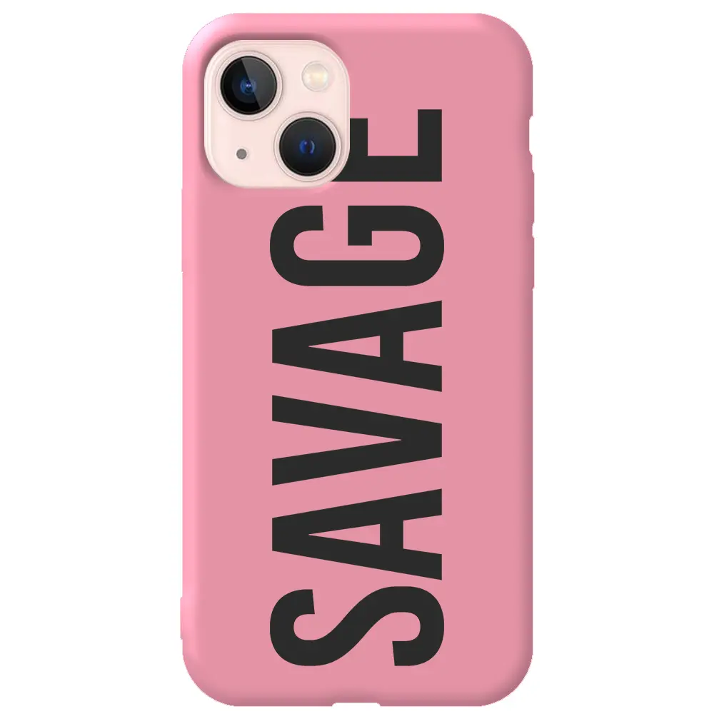 Apple iPhone 13 Mini Pembe Renkli Silikon Telefon Kılıfı - Savage