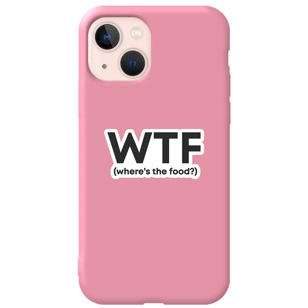 Apple iPhone 13 Mini Pembe Renkli Silikon Telefon Kılıfı - WTF